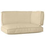 vidaXL Ensemble de coussins en palette de 3 pièces beige en tissu Oxford