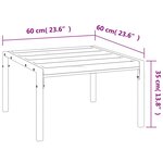 vidaXL Table basse de jardin noir 60x60x35 cm acier