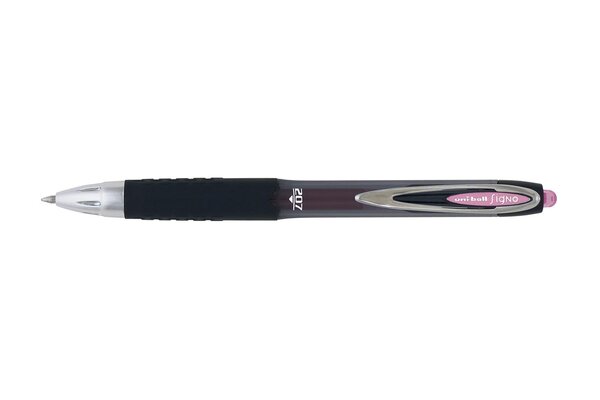 Roller encre gel Signo UMN207 Rétract. Grip Pte Moy. 0,7mm Rose UNI-BALL