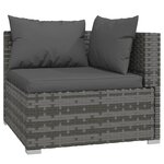vidaXL Salon de jardin 5 Pièces avec coussins Résine tressée Gris