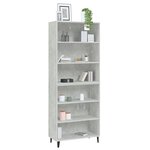 Vidaxl buffet haut gris béton bois d'ingénierie