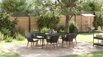 vidaXL Ensemble de salle à manger de jardin 7 pièces en poly rattan noir