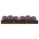 vidaXL Lit surélevé de jardin Acier galvanisé 480x80x45 cm Marron