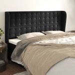 vidaXL Tête de lit avec oreilles Noir 163x23x118/128 cm Velours