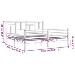vidaXL Cadre de lit sans matelas gris 200x200 cm bois massif