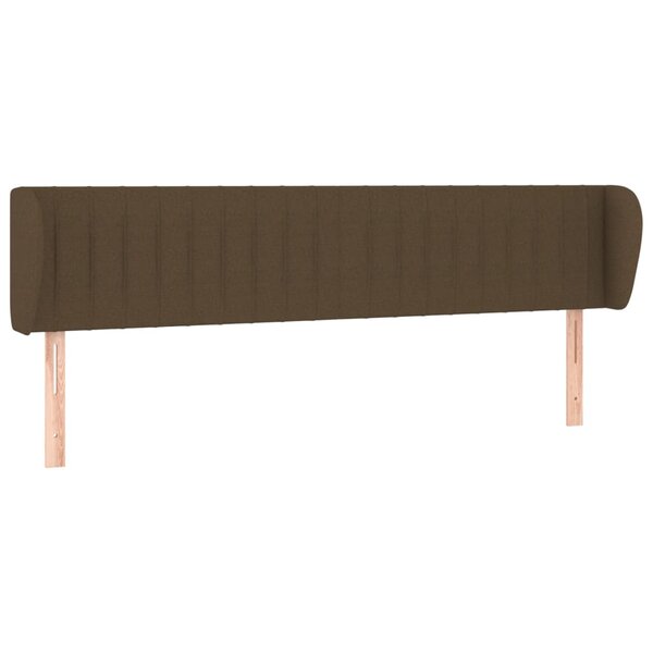vidaXL Tête de lit avec oreilles Marron foncé 183x23x78/88 cm Tissu