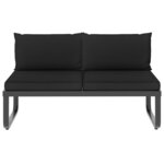 vidaXL Canapé d'angle de jardin à 5 places avec coussins Aluminium WPC