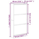 vidaXL Armoire à chaussures noir 60x21x125 5 cm bois d'ingénierie