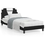 vidaXL Lit avec matelas noir et blanc 80x200 cm similicuir