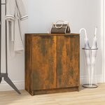 vidaXL Meuble à chaussures Chêne fumé 59x35x70 cm Bois d'ingénierie