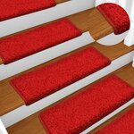 vidaXL Tapis d'escalier 15 Pièces 65x21x4 cm Rouge