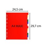 Intercalaires Polypropylène Souple 12 Positions - A4 Maxi - Couleurs Assorties - X 50 - Exacompta