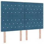 vidaXL Lit à Ressorts avec Matelas & Banc Bleu Foncé 140x200 cm Velours