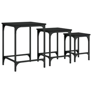 vidaXL Tables basses gigognes 3 Pièces noir bois d'ingénierie