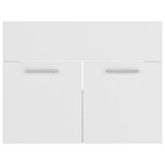 vidaXL Armoire d'évier avec lavabo intégré Blanc Aggloméré
