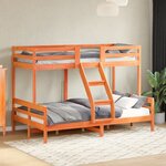vidaXL Lit superposé sans matelas 90x200/120x200 cm bois massif