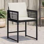 vidaXL Chaises de jardin lot de 4 avec coussins noir résine tressée