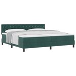 Lit à ressort vidaXL avec matelas vert foncé 200x200 cm en velours