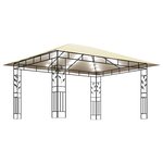 vidaXL Tonnelle avec moustiquaire et lumières LED 4x3x2 73 m Crème