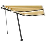 vidaXL Auvent manuel rétractable avec LED 350x250 cm Jaune et blanc