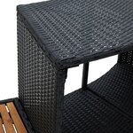 vidaXL Cadre de spa noir résine tressée et bois d'acacia