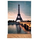 Porte-visuel Avec Socle En Bois Vertical A4 - Cristal - X 10 - Exacompta