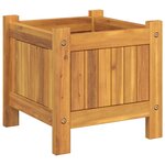 vidaXL Jardinière avec doublure 31x31x30 cm bois massif d'acacia
