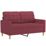 vidaXL Ensemble de canapés 4 Pièces avec coussins Rouge bordeaux Tissu
