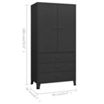 vidaXL Garde-robe industrielle Noir 90x50x180 cm Métal