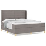 Lit à sommier box spring vidaXL avec matelas taupe 180x200 cm en tissu