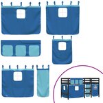 vidaXL Lit mezzanine enfants et rideaux bleu 80x200cm bois pin massif