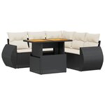 vidaXL Salon de jardin 6 Pièces avec coussins noir résine tressée