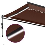 vidaXL Auvent rétractable automatique avec LED marron 450x350 cm