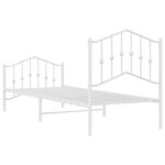 vidaXL Cadre de lit métal sans matelas avec pied de lit blanc 80x200cm