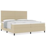 vidaXL Lit avec Sommier et Matelas Beige Clair 200x200 cm Tissu en Velours Côtelé