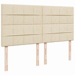 vidaXL Sommier à lattes de lit avec matelas Crème 180x200 cm Tissu