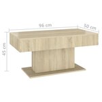 vidaXL Table basse chêne sonoma 96x50x45 cm bois d'ingénierie