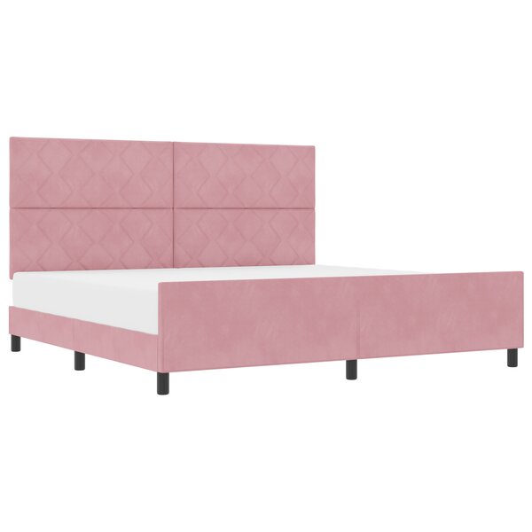 Cadre de lit vidaXL Rose 200x200 cm Velours