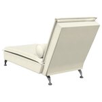 vidaXL Chaise longue de massage avec traversin crème velours