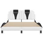 vidaXL Cadre de lit avec LED sans matelas blanc et noir 140x200 cm
