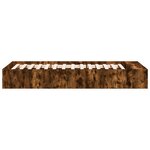 vidaXL Cadre de lit chêne fumé 90x190 cm bois d'ingénierie