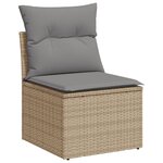 vidaXL Salon de jardin avec coussins 9Pièces mélange beige résine tressée