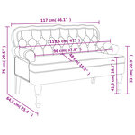 vidaXL Banc avec dossier vert foncé 119 5x64 5x75 cm velours