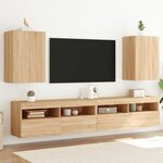 vidaXL Meubles TV muraux 2 Pièces chêne sonoma 40 5x30x60 cm