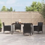 vidaXL Ensemble à manger de jardin coussins 5Pièces Noir Résine tressée