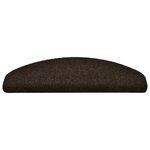 vidaXL Tapis d'escalier autocollants 15Pièces Marron 65x21x4cm Aiguilleté