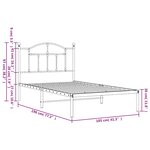 vidaXL Cadre de lit métal sans matelas et tête de lit blanc 100x190 cm