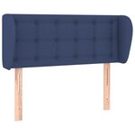 vidaXL Tête de lit avec oreilles Bleu 103x23x78/88 cm Tissu