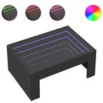 vidaXL Table basse avec LED infini noir 70x50x30 cm