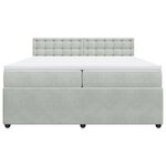 vidaXL Sommier à lattes de lit et matelas Gris clair 200x200cm Velours